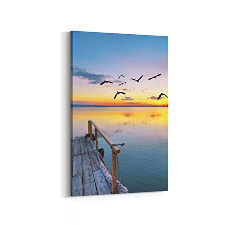 Olla 16073D Günbatımı Görseli Dikey Kanvas Tablo (Ölçü: 60X90)