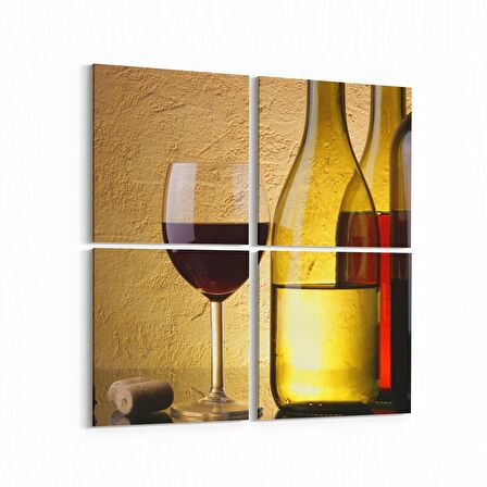 Olla 15324K4 Gıda Görseli Kare 4'lü Kanvas Tablo (Ölçü: 145X145)