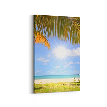 Olla 16555D Kumsal / Sahil Görseli Dikey Kanvas Tablo (Ölçü: 80X120)