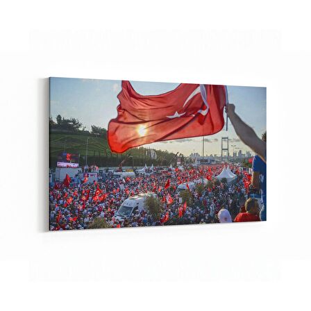 Olla 17579Y Türk Bayrağı Görseli Yatay Kanvas Tablo (Ölçü: 70X50)