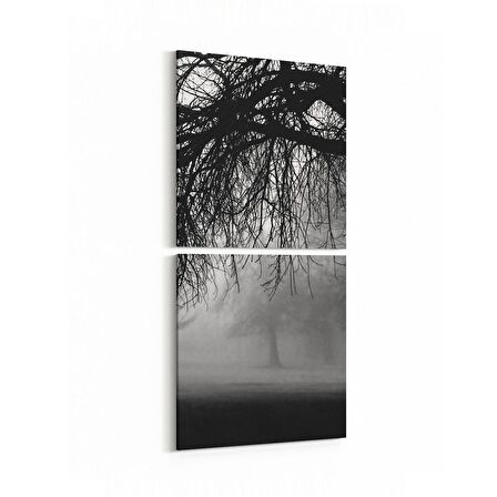 Olla 13652K2D Doğa / Manzara Görseli Kare 2'li Dikey Kanvas Tablo (Ölçü: 30X65)