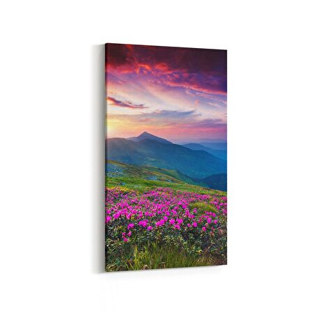 Olla 15971DD Günbatımı Görseli Dikey Dar Kanvas Tablo (Ölçü: 40X80)
