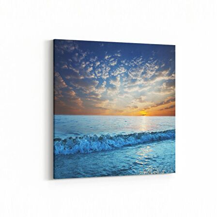 Olla 16034K Günbatımı Görseli Kare Kanvas Tablo (Ölçü: 25X25)