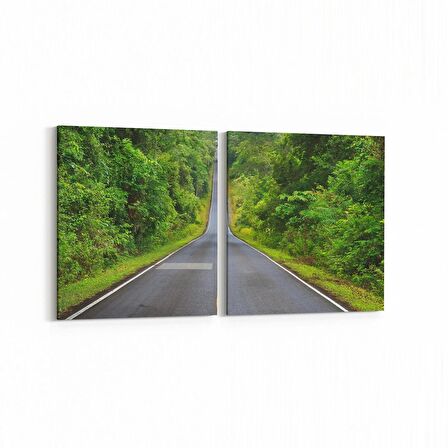 Olla 13267K2Y Doğa / Manzara Görseli Kare 2'li Yatay Kanvas Tablo (Ölçü: 125X60)