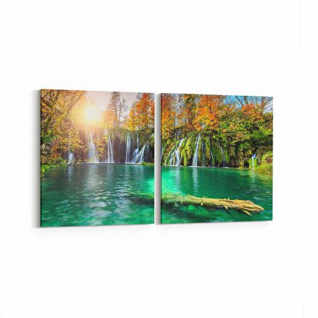 Olla 14388K2Y Doğa / Manzara Görseli Kare 2'li Yatay Kanvas Tablo (Ölçü: 125X60)