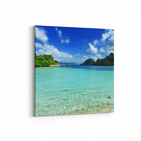 Olla 16594K Kumsal / Sahil Görseli Kare Kanvas Tablo (Ölçü: 25X25)