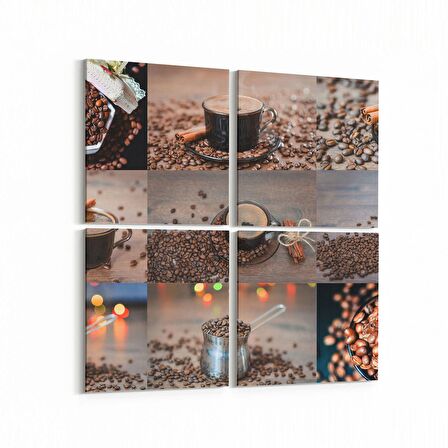 Olla 15260K4 Gıda Görseli Kare 4'lü Kanvas Tablo (Ölçü: 65X65)