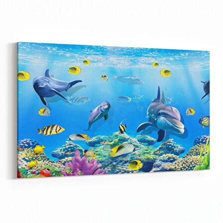 Olla 12094Y Akvaryum / Balık Görseli Yatay Kanvas Tablo (Ölçü: 30X20)