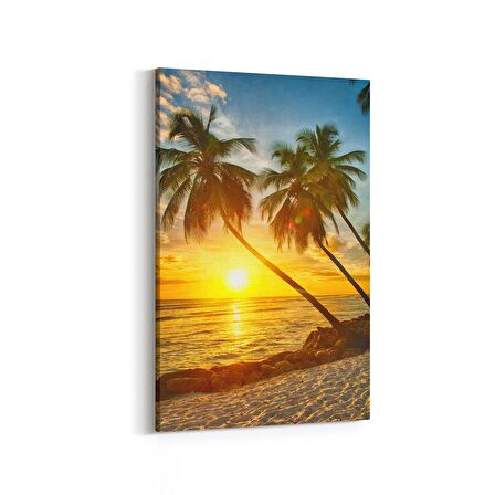 Olla 15998D Günbatımı Görseli Dikey Kanvas Tablo (Ölçü: 60X90)