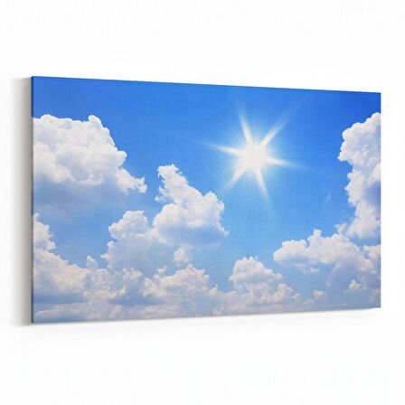 Olla 15611Y Gökyüzü Bulut Görseli  Yatay Kanvas Tablo (Ölçü: 45X30)