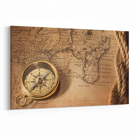 Olla 16213Y Harita Görseli Yatay Kanvas Tablo (Ölçü: 150X100)