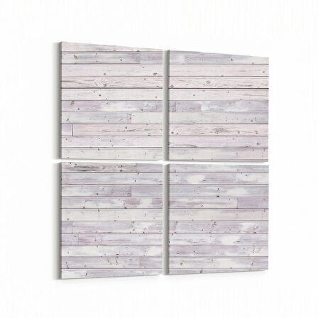 Olla 11976K4 Ahşap Desen Görseli Kare 4'lü Kanvas Tablo (Ölçü: 65X65)