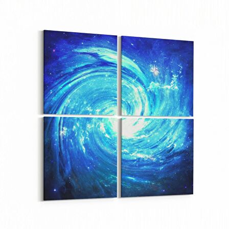 Olla 10319K4 Abstract Görsel Kare 4'lü Kanvas Tablo (Ölçü: 65X65)