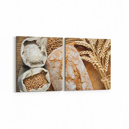 Olla 15215K2Y Gıda Görseli Kare 2'li Yatay Kanvas Tablo (Ölçü: 105X50)