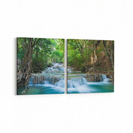 Olla 14366K2Y Doğa / Manzara Görseli Kare 2'li Yatay Kanvas Tablo (Ölçü: 125X60)