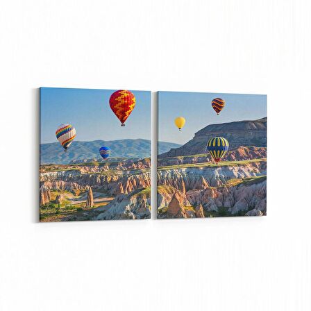 Olla 14152K2Y Doğa / Manzara Görseli Kare 2'li Yatay Kanvas Tablo (Ölçü: 85X40)