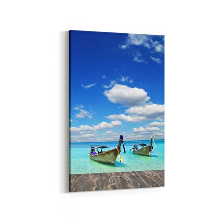 Olla 16372D Kumsal / Sahil Görseli Dikey Kanvas Tablo (Ölçü: 100X150)