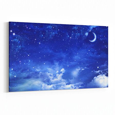Olla 14718Y Gece Gökyüzü Görseli Yatay Kanvas Tablo (Ölçü: 90X60)