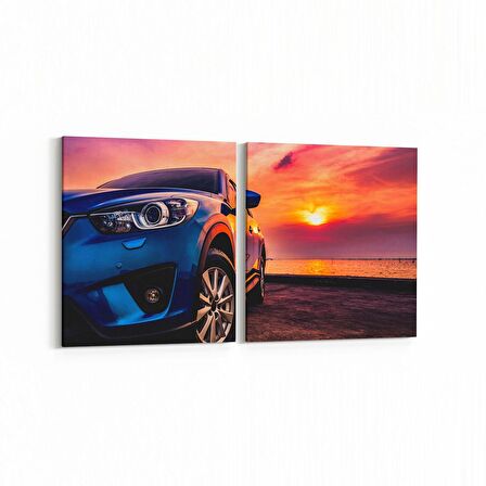 Olla 12216K2Y Araç Görseli Kare 2'li Yatay Kanvas Tablo (Ölçü: 105X50)