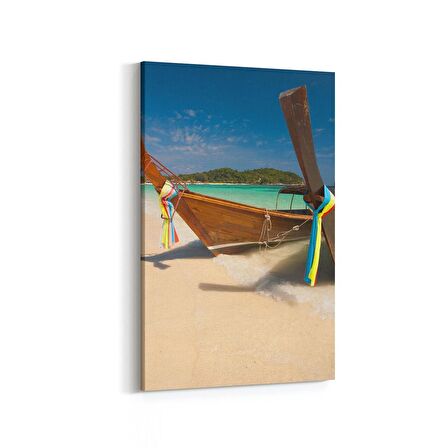 Olla 16610D Kumsal / Sahil Görseli Dikey Kanvas Tablo (Ölçü: 100X150)
