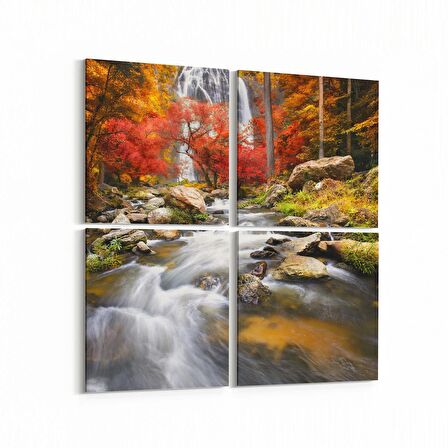 Olla 13769K4 Doğa / Manzara Görseli Kare 4'lü Kanvas Tablo (Ölçü: 145X145)