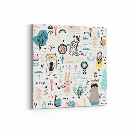 Olla 12701K Çocuk Odası Görseli Kare Kanvas Tablo (Ölçü: 25X25)