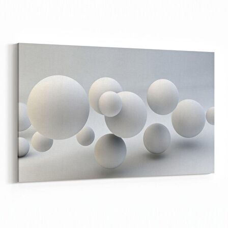 Olla 10457Y Beyaz Kabartma Görseli Yatay Kanvas Tablo (Ölçü: 150X100)