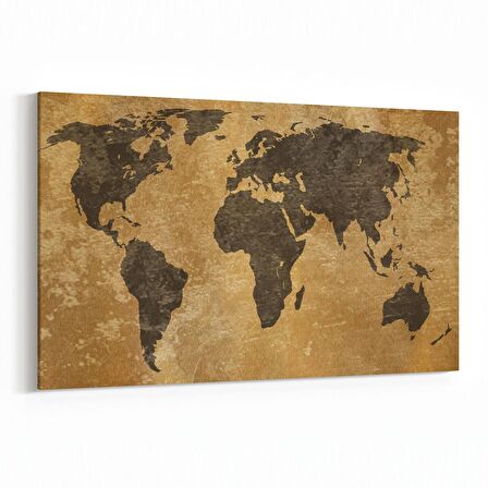 Olla 16229Y Harita Görseli Yatay Kanvas Tablo (Ölçü: 150X100)