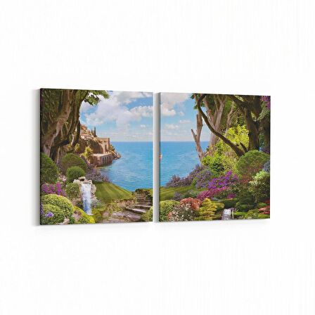 Olla 13480K2Y Doğa / Manzara Görseli Kare 2'li Yatay Kanvas Tablo (Ölçü: 105X50)