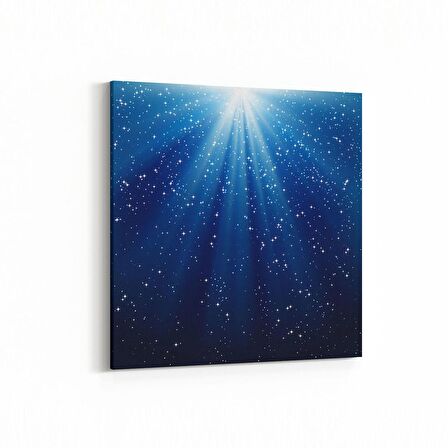 Olla 14838K Gece Gökyüzü Görseli Kare Kanvas Tablo (Ölçü: 25X25)