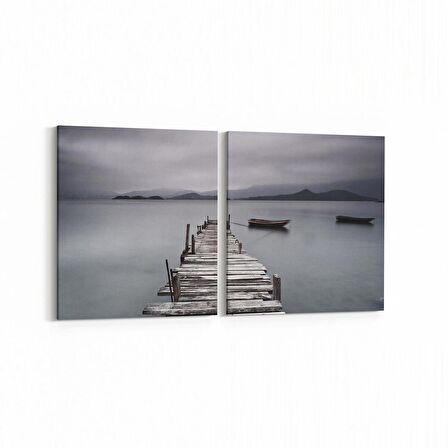 Olla 14586K2Y Doğa / Manzara Görseli Kare 2'li Yatay Kanvas Tablo (Ölçü: 65X30)