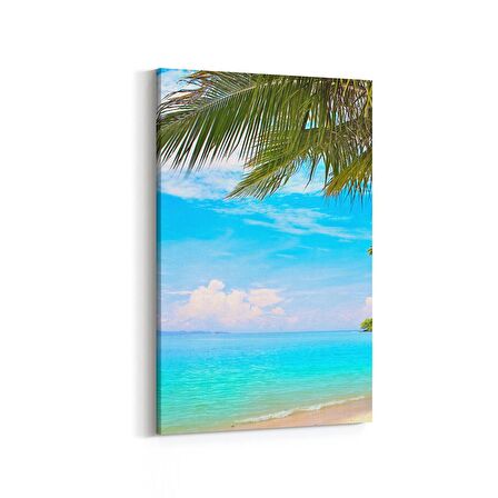 Olla 16631D Kumsal / Sahil Görseli Dikey Kanvas Tablo (Ölçü: 100X150)