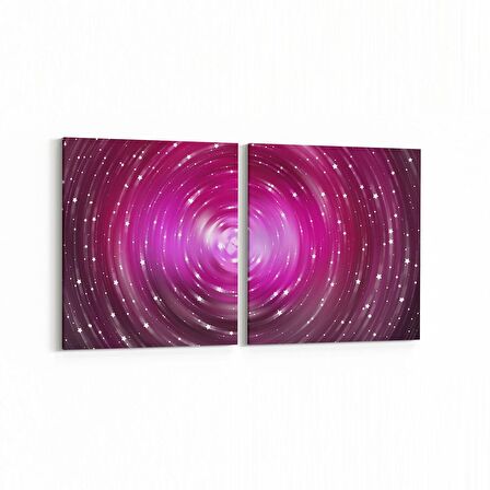 Olla 10375K2Y Abstract Görsel Kare 2'li Yatay Kanvas Tablo (Ölçü: 145X70)