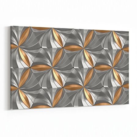 Olla 14958Y Geometrik Desen Görseli Yatay Kanvas Tablo (Ölçü: 30X20)