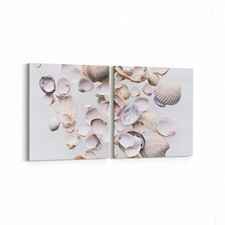 Olla 16543K2Y Kumsal / Sahil Görseli Kare 2'li Yatay Kanvas Tablo (Ölçü: 65X30)