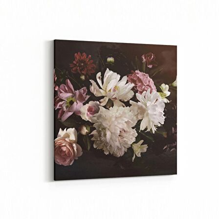 Olla 11764K Çiçek Görseli Kare Kanvas Tablo (Ölçü: 30X30)