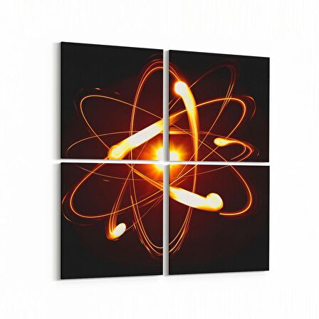 Olla 10300K4 Abstract Görsel Kare 4'lü Kanvas Tablo (Ölçü: 105X105)