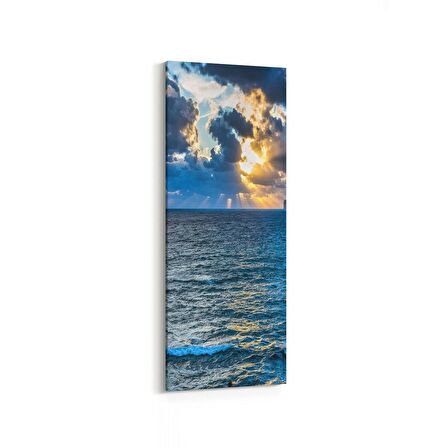 Olla 16045DI Günbatımı Görseli Dikey İnce Kanvas Tablo (Ölçü: 30X90)