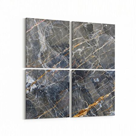 Olla 16704K4 Mermer Desen Görsel Kare 4'lü Kanvas Tablo (Ölçü: 65X65)