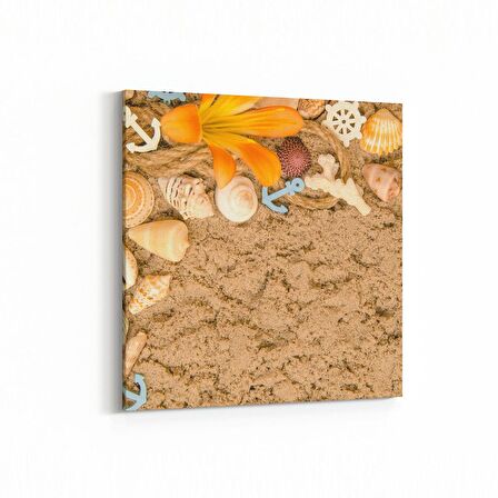 Olla 16554K Kumsal / Sahil Görseli Kare Kanvas Tablo (Ölçü: 25X25)