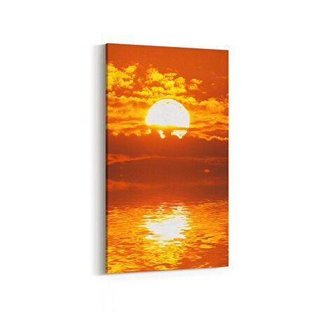Olla 15944DD Günbatımı Görseli Dikey Dar Kanvas Tablo (Ölçü: 30X60)