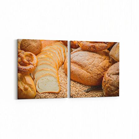 Olla 15159K2Y Gıda Görseli Kare 2'li Yatay Kanvas Tablo (Ölçü: 125X60)
