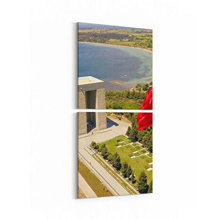 Olla 17985KD Yapı Görseli Kare 2'li Dikey Kanvas Tablo (Ölçü: 30X65)