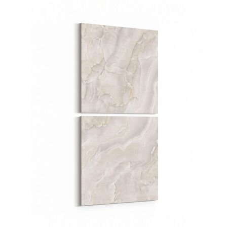 Olla 16729K2D Mermer Desen Görsel Kare 2'li Dikey Kanvas Tablo (Ölçü: 30X65)