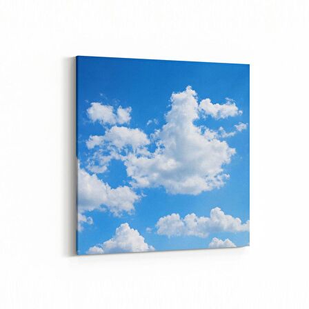 Olla 15682K Gökyüzü Bulut Görseli  Kare Kanvas Tablo (Ölçü: 30X30)