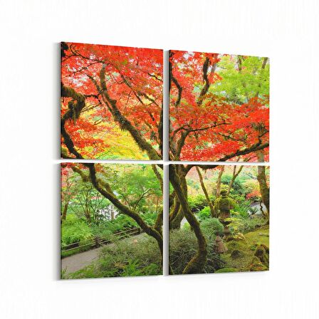 Olla 14121K4 Doğa / Manzara Görseli Kare 4'lü Kanvas Tablo (Ölçü: 65X65)