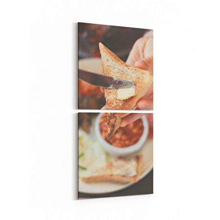 Olla 15104K2D Gıda Görseli 2'li Dikey Kanvas Tablo (Ölçü: 30X65)