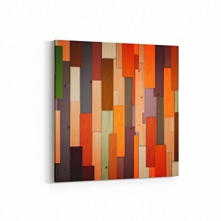 Olla 12047K Ahşap Desen Görseli Kare Kanvas Tablo (Ölçü: 100X100)