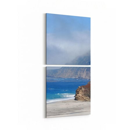 Olla 16497K2D Kumsal / Sahil Görseli Kare 2'li Dikey Kanvas Tablo (Ölçü: 30X65)