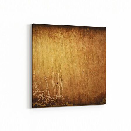 Olla 11986K Ahşap Desen Görseli Kare Kanvas Tablo (Ölçü: 25X25)